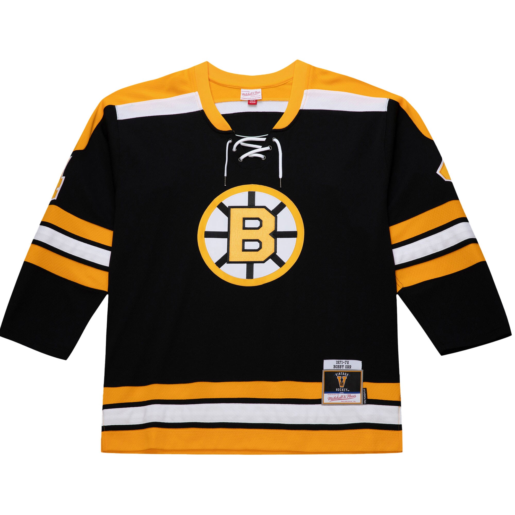 Boston Bruins Bobby Orr Black 1971-72 Power Play NHL Jersey Men's