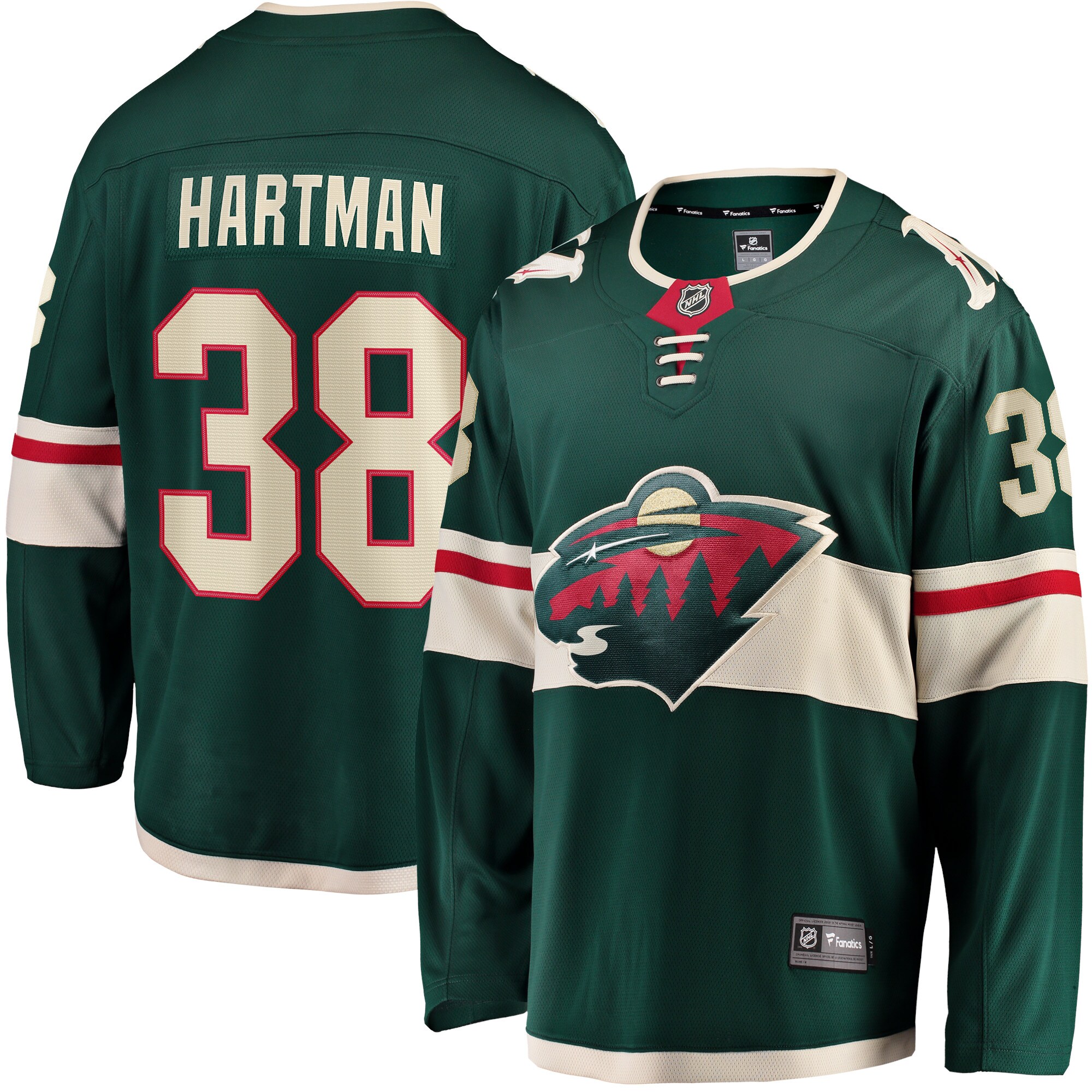 Minnesota Wild Ryan Hartman Green Home Breakaway Player NHL Jersey Men's