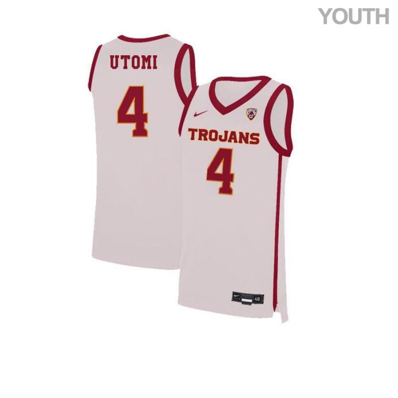4 Daniel Utom White Elite USC Trojans NCAA Jersey Youth