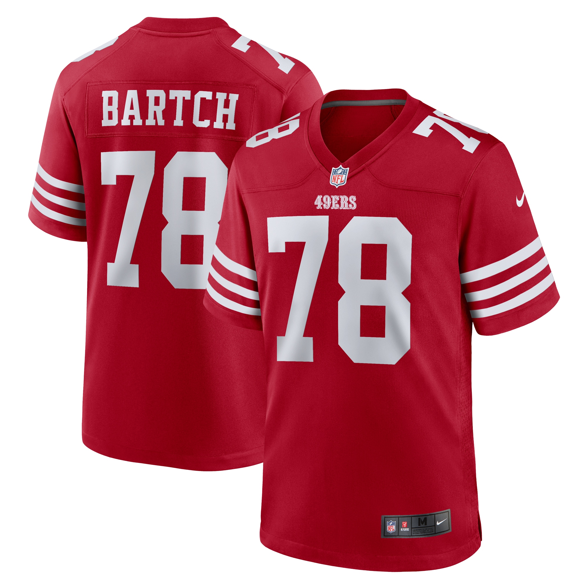 San Francisco 49ers Ben Bartch Scarlet Game NFL Jersey Men's