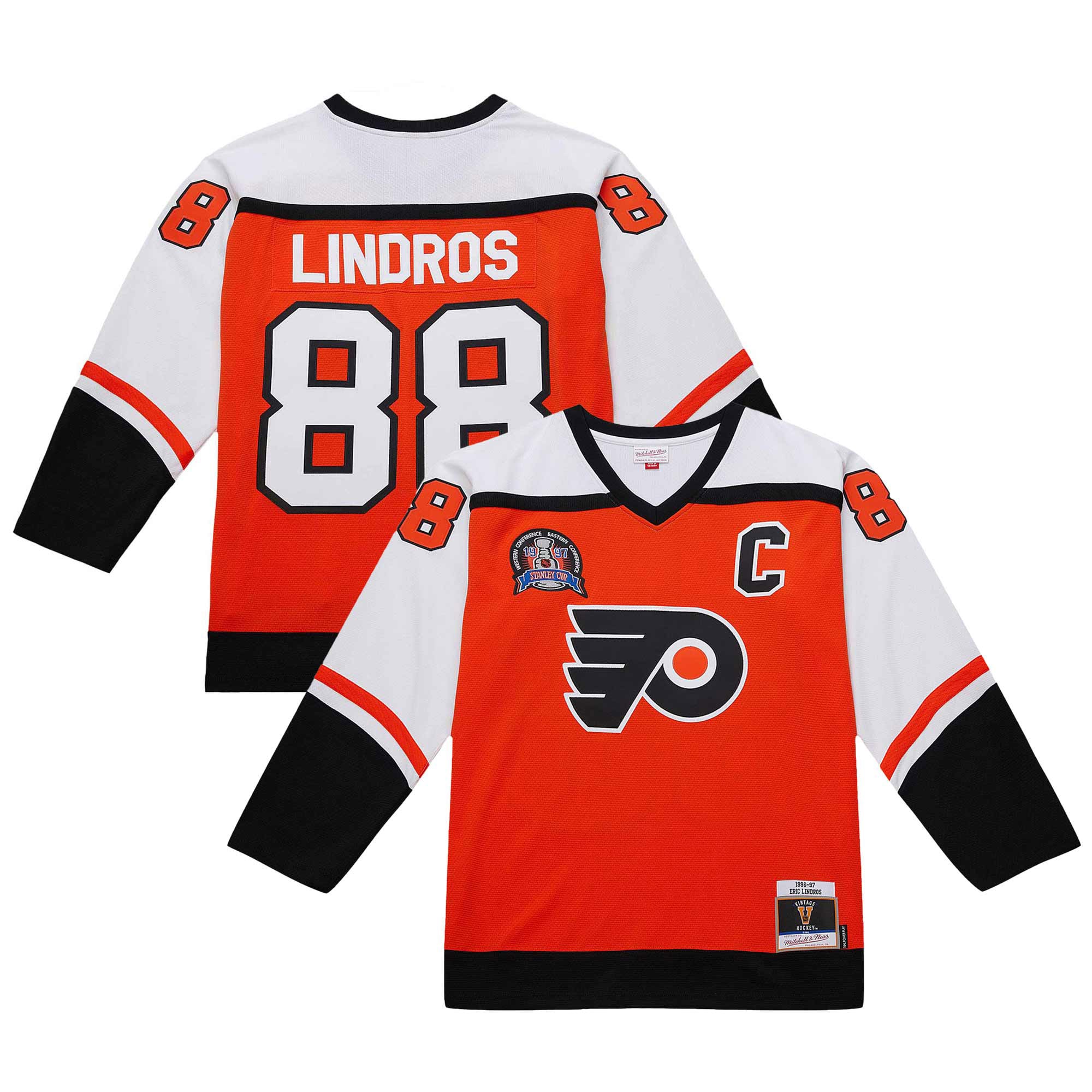 Philadelphia Flyers Eric Lindros Orange 1996-97 Power Play NHL Jersey Men's