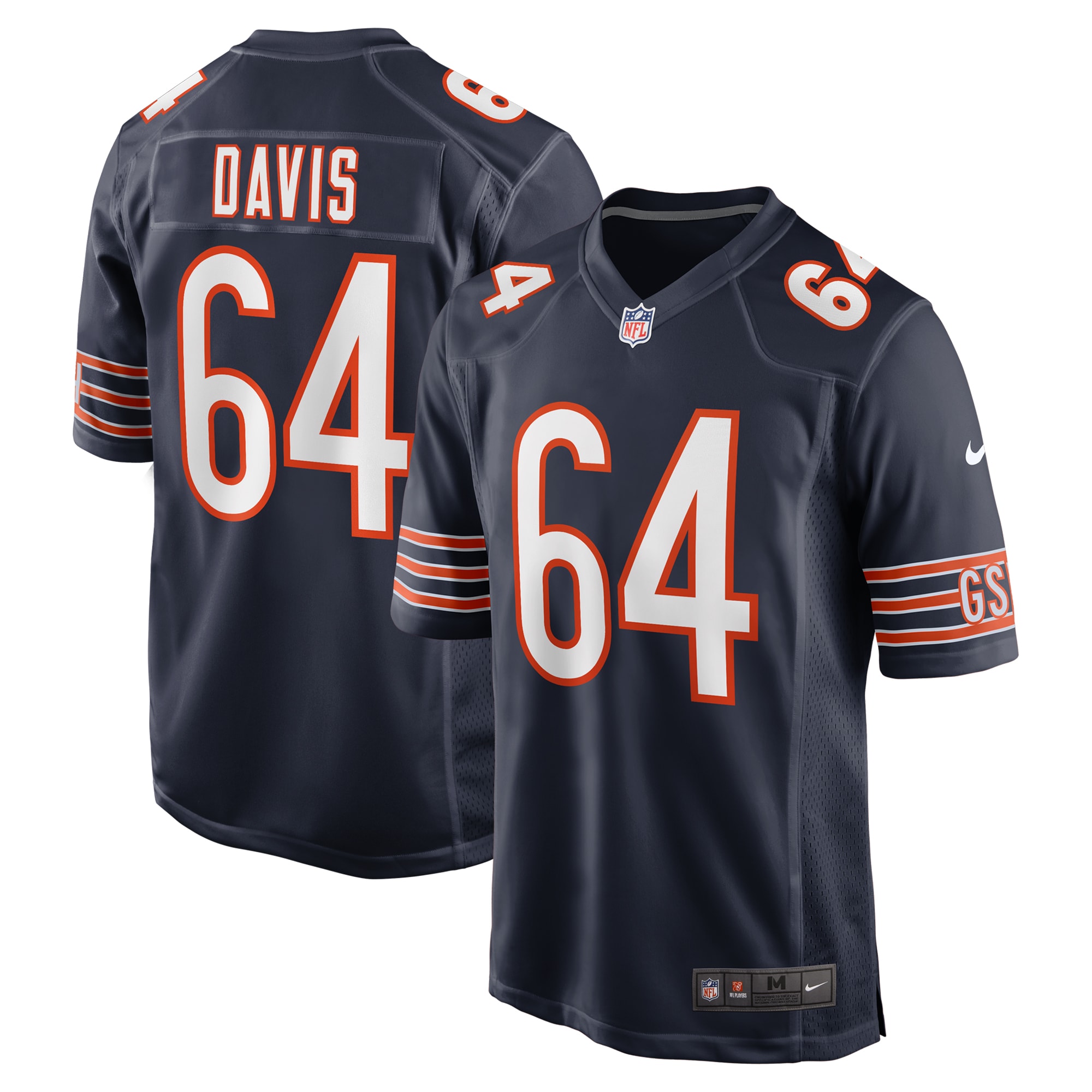 Chicago Bears Nate Davis Navy Game NFL Jersey Men's