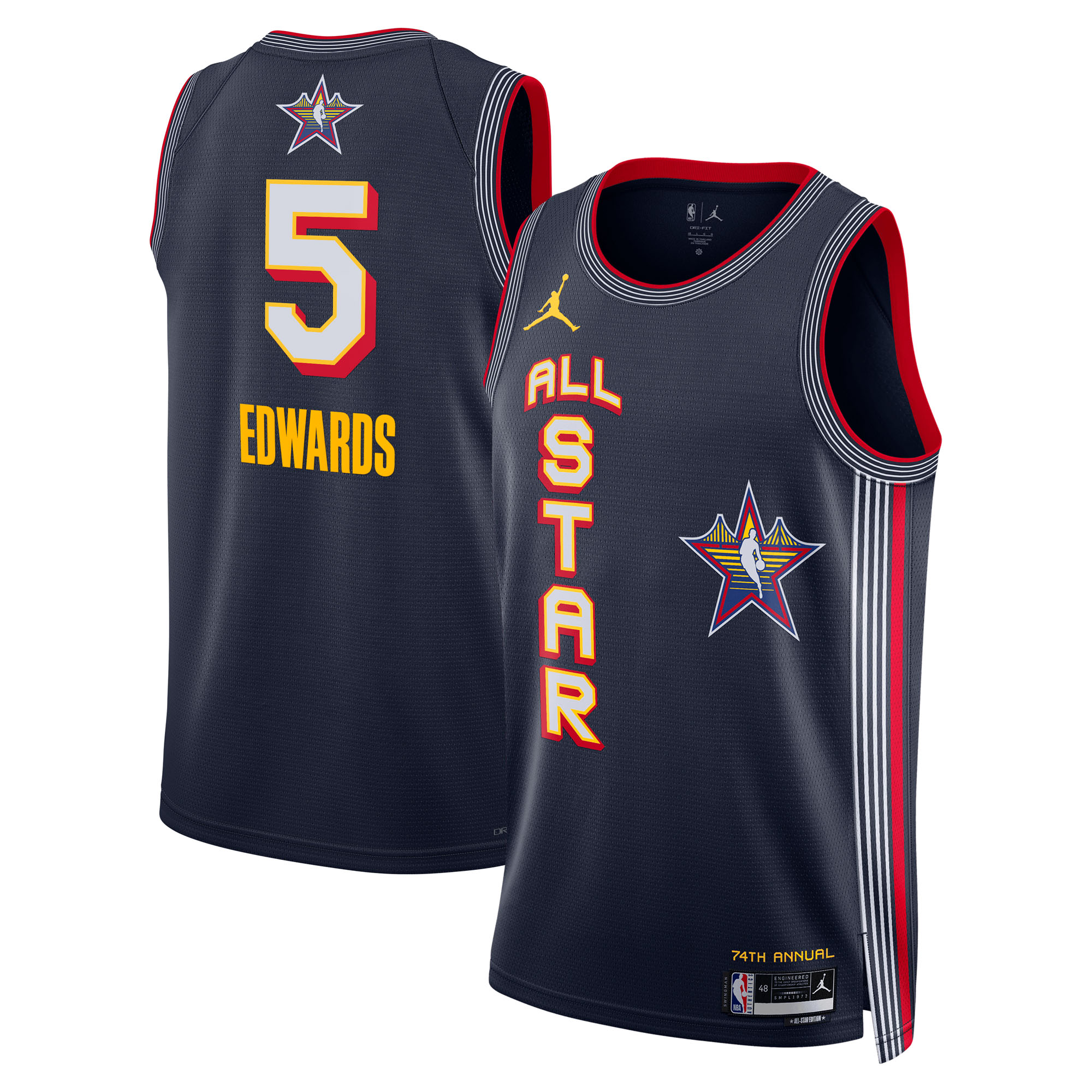 NBA Jordan Brand All Star 2025 Swingman Navy Anthony Edward Unisex NBA Jersey Unisex