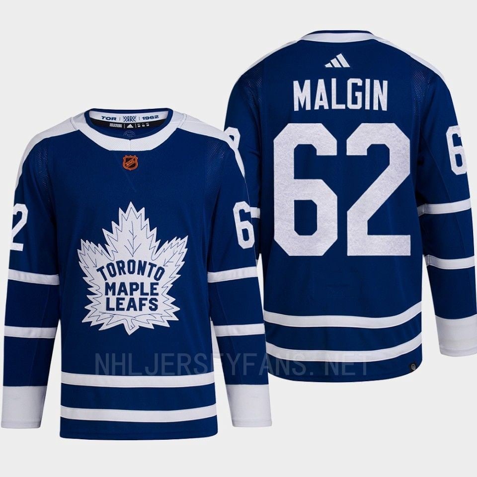 Toronto Maple Leafs 2022 Reverse Retro 2.0 Denis Malgin 62 Blue Primegreen NHL Jersey Men's