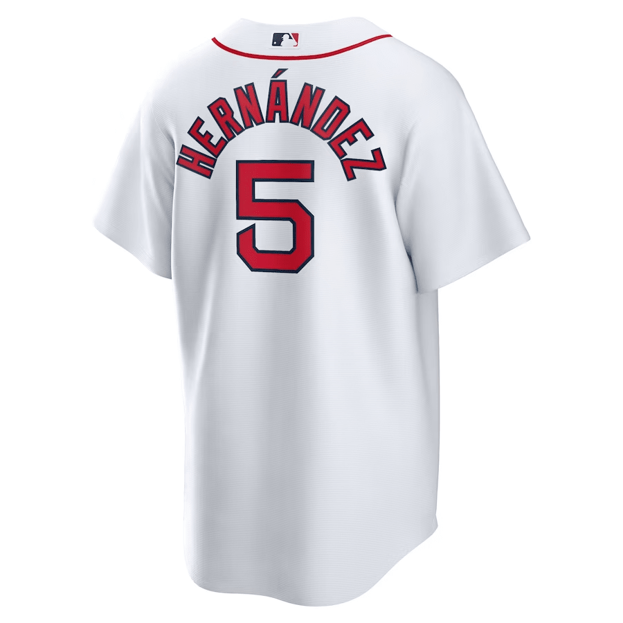 Enrique Hernandez 5 Boston Red Sox Home White MLB Jersey Men's