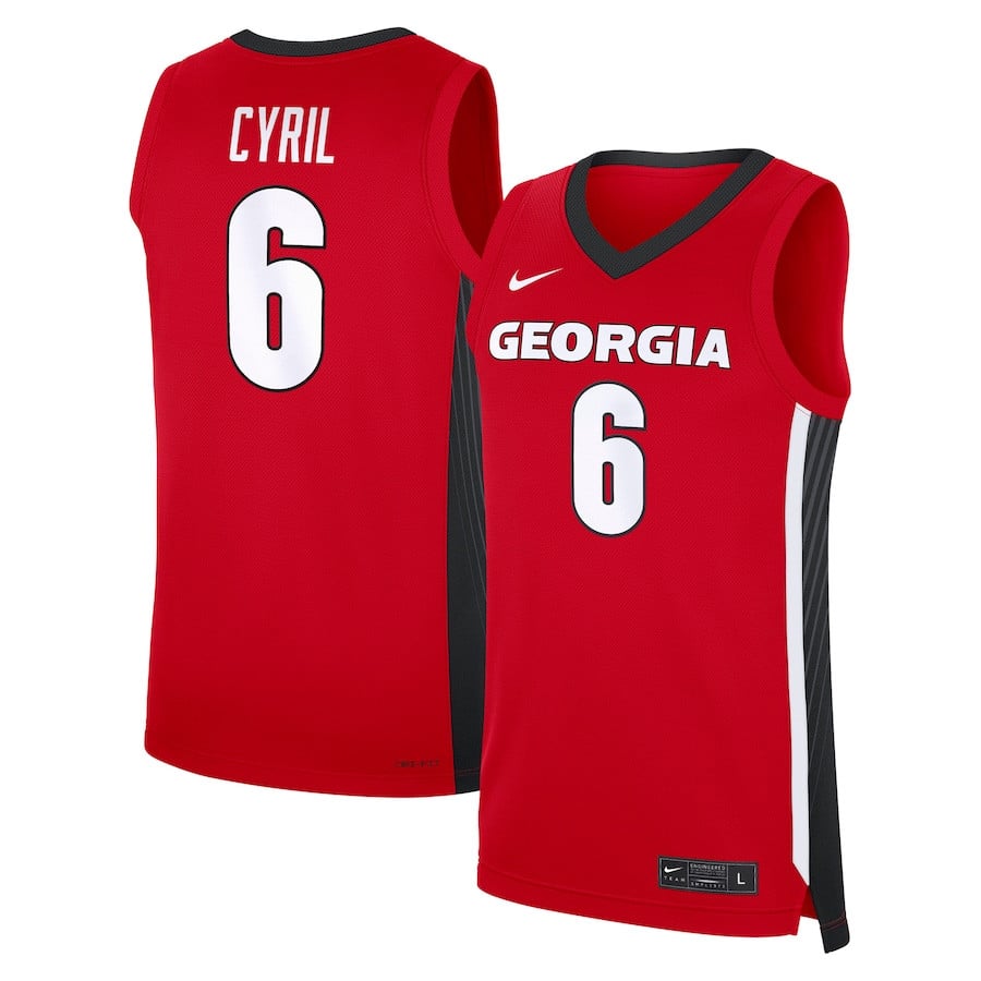 Somto Cyril 6 Georgia Bulldogs NIL Player Red NCAA Jersey Men's