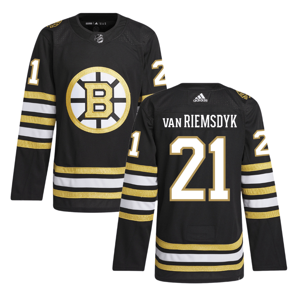 James van Riemsdyk 21 Boston Bruins 100th Anniversary Primegreen Home Black NHL Jersey Men's
