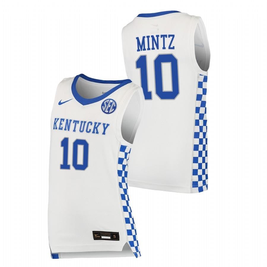 Kentucky Wildcats 10 Davion Mintz 202 White College NCAA Jersey Men's