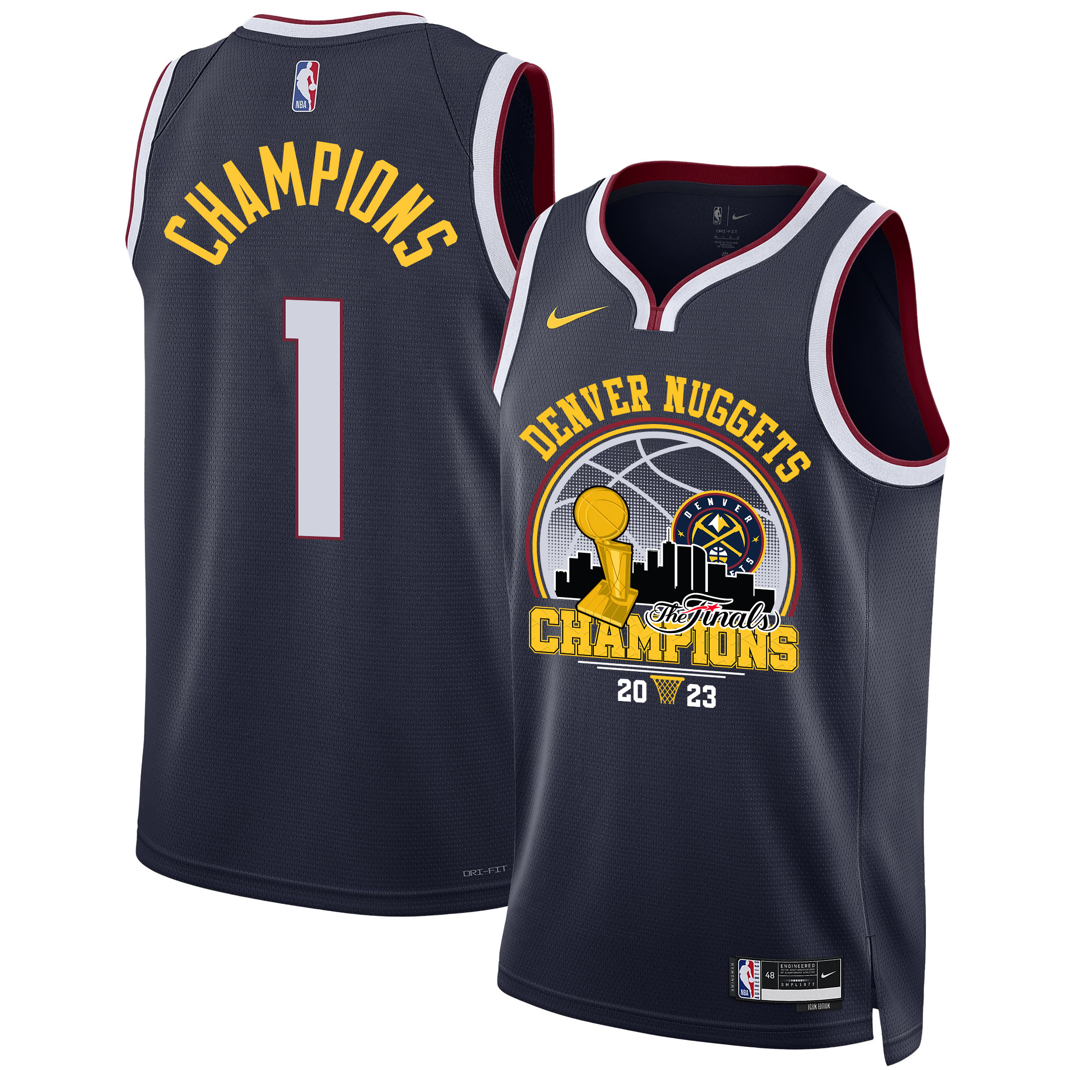 Denver Nuggets 2023 The Final Champions Swingman Golden Triumph Black NBA Jersey Men's