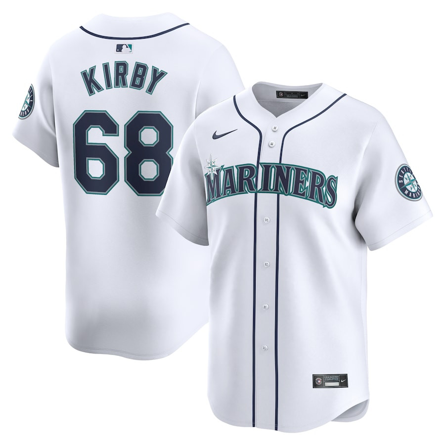 George Kirby 68 Seattle Mariners Home Limited Player White MLB Jersey Men's
