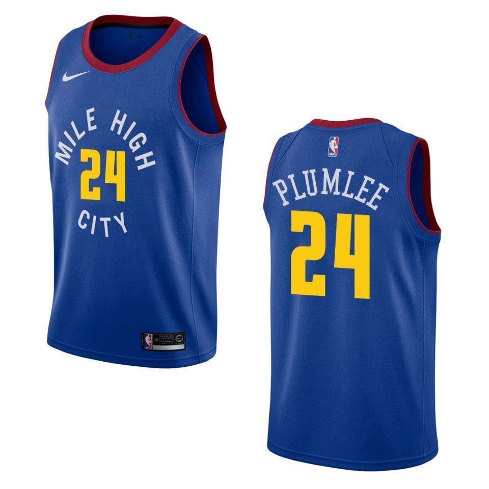 Denver Nuggets 24 Mason Plumlee Statement Swingman Blue NBA Jersey Men's