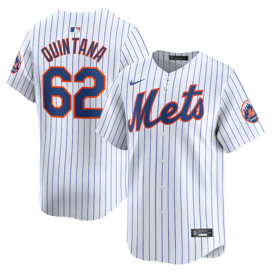 Jose Quintana 62 New York Mets Home Limited Player White MLB Jersey Men's