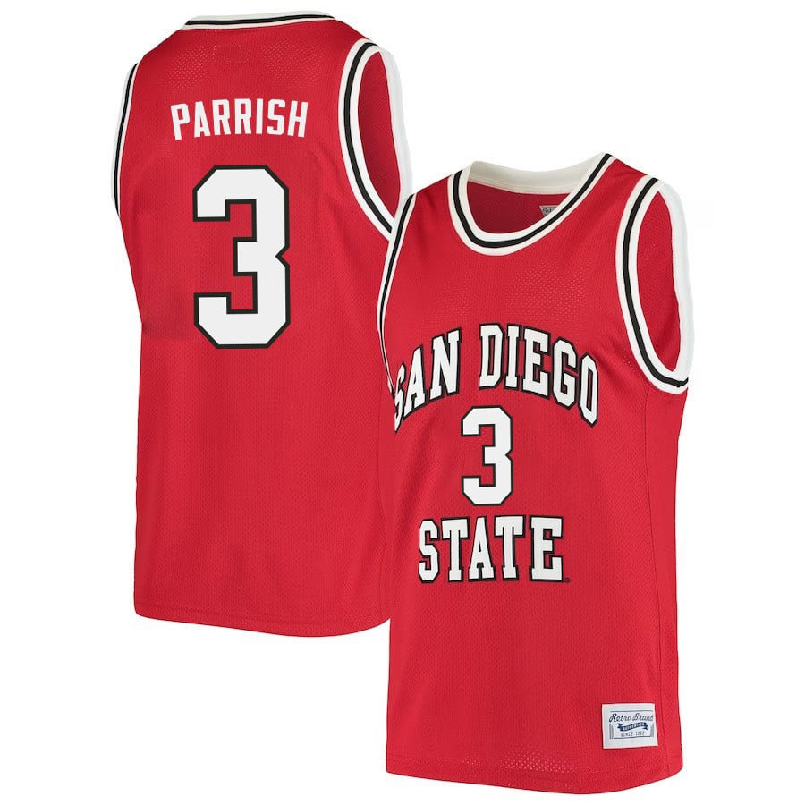 Micah Parrish 3 San Diego State Aztecs 2023- Red NCAA Jersey Men's