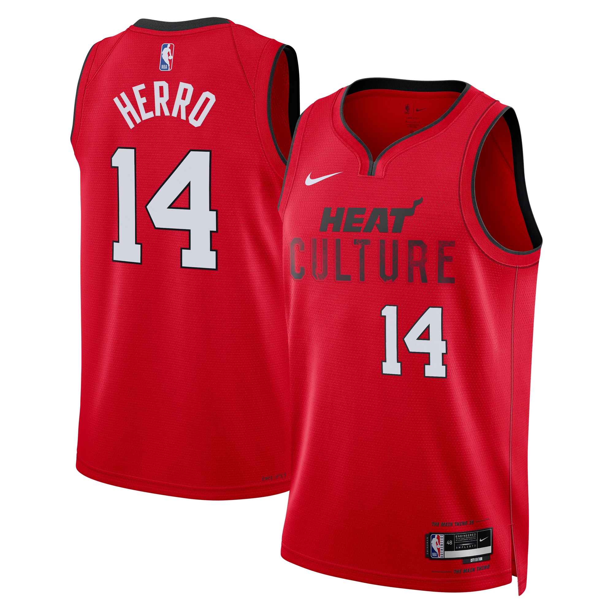 Miami Heat City Edition Swingman 2024 Red Tyler Herr Unisex NBA Jersey Unisex