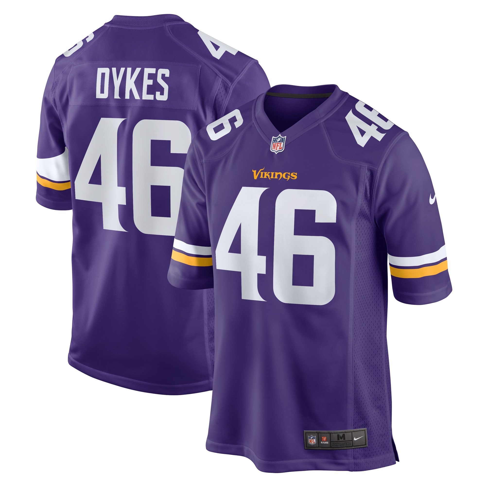 Minnesota Vikings Aaron Dykes Purple Team Game NFL Jersey Men's