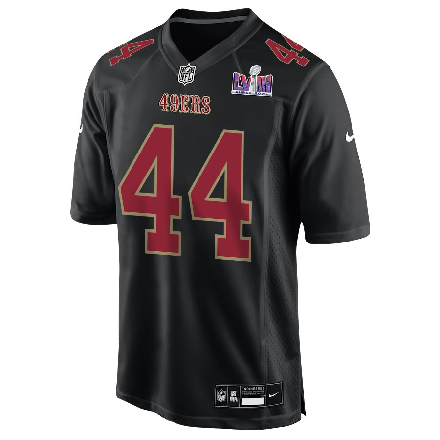 Kyle Juszczyk 44 San Francisco 49ers Super Bowl LVIII Patch Fashion Game Carbon Black NFL Jersey Men's