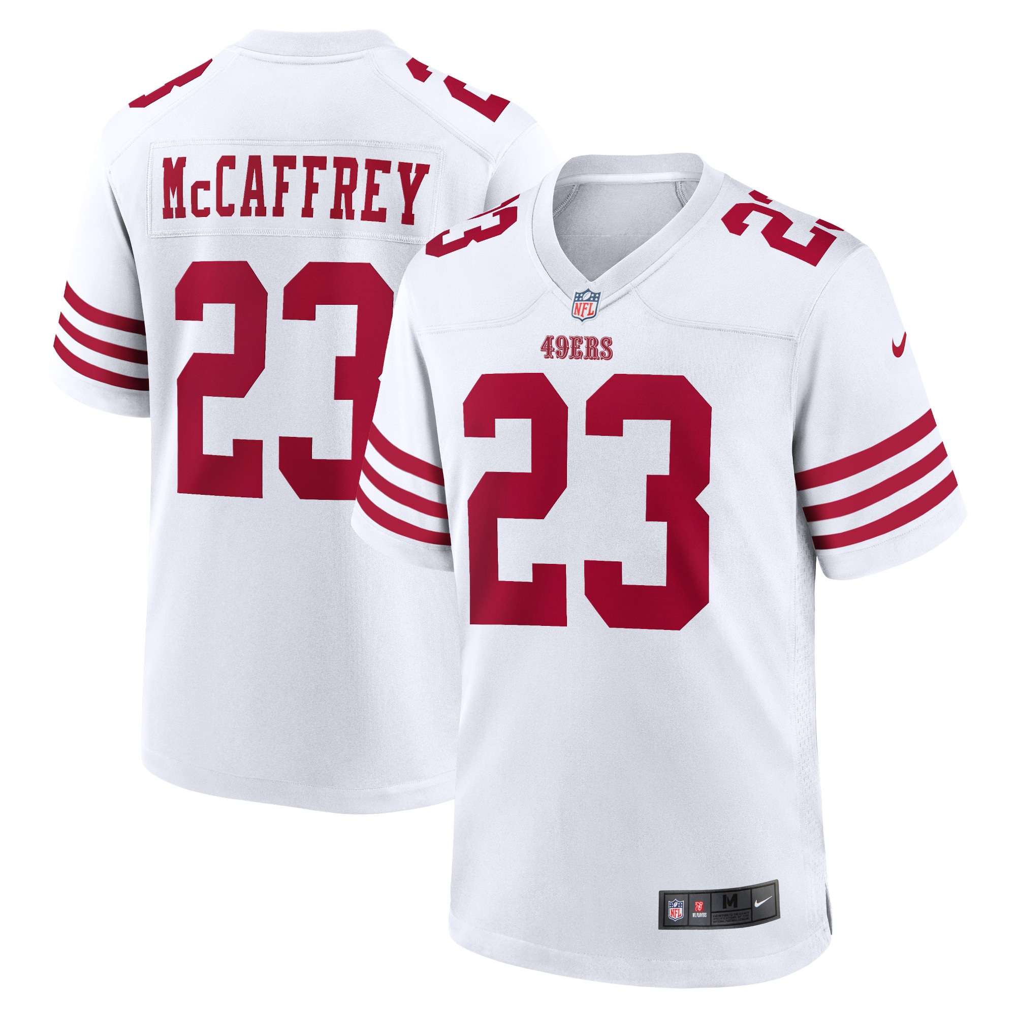San Francisco 49ers Christian McCaffrey White Game Player NFL Jersey Men's