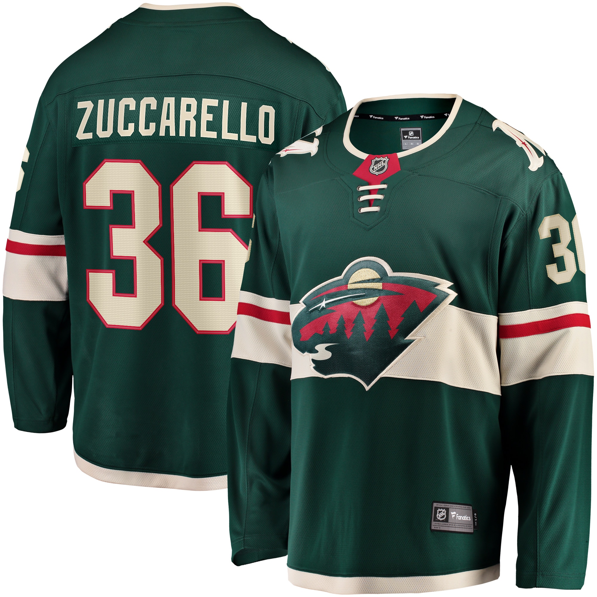 Minnesota Wild Mats Zuccarello Green Team Color Breakaway Player NHL Jersey Men's