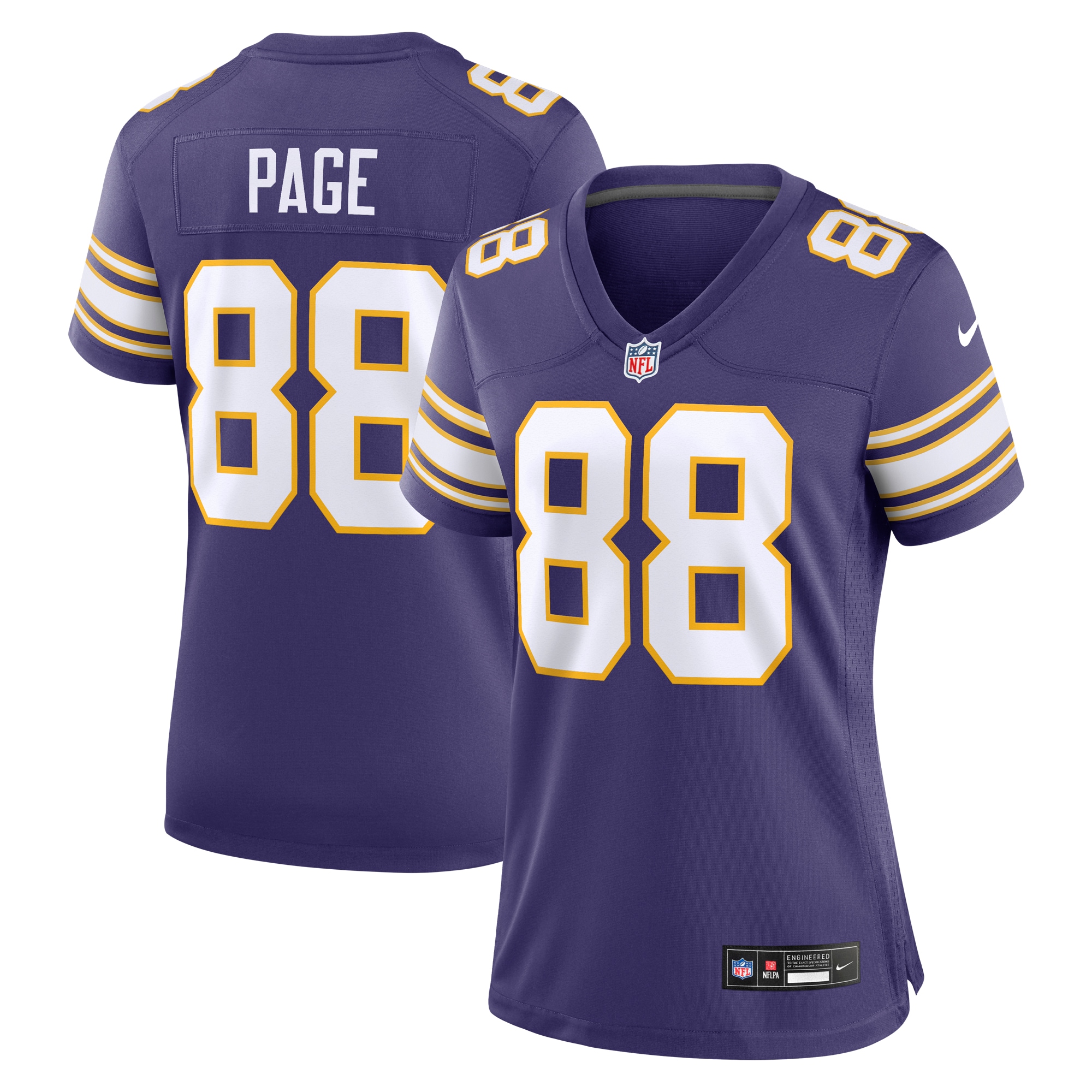 Minnesota Vikings Alan Page Purple Classic Retired Player NFL Jersey Women's