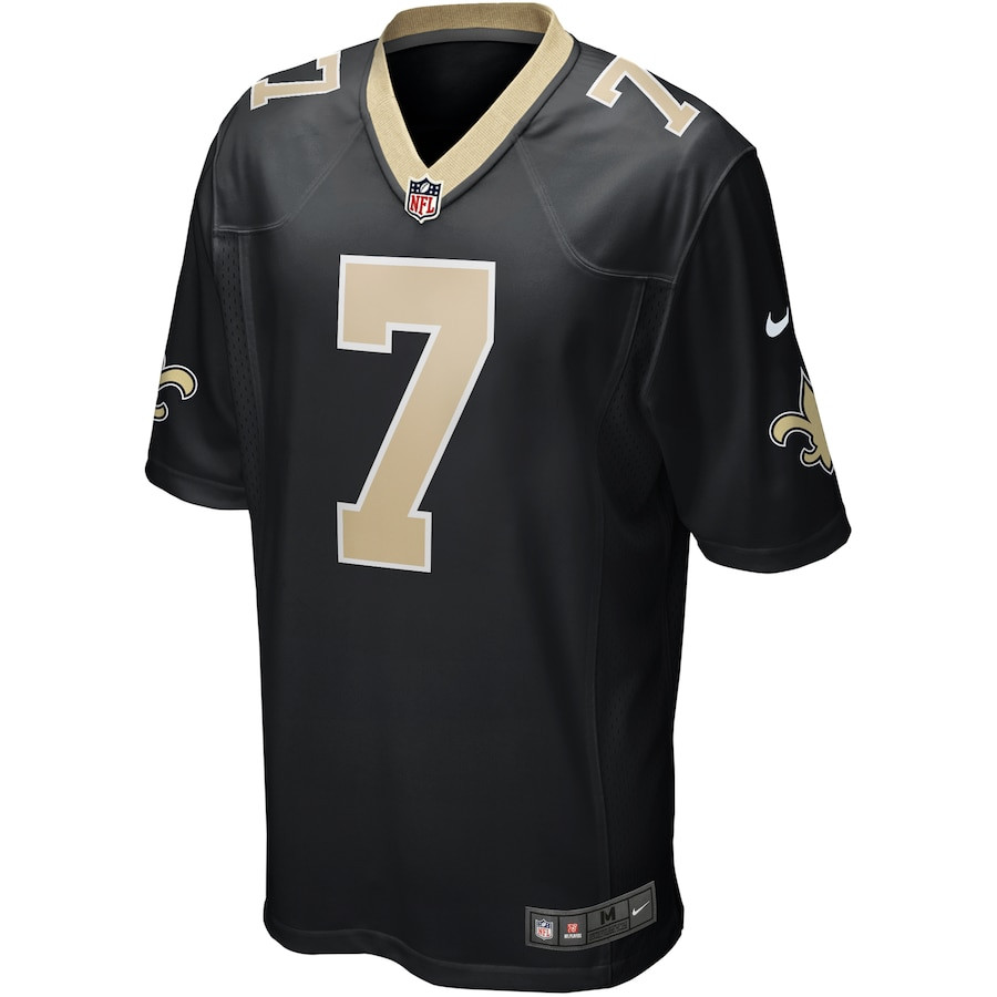 Morten Andersen 7 New Orleans Saints Game Retired Black NFL Jersey Men's