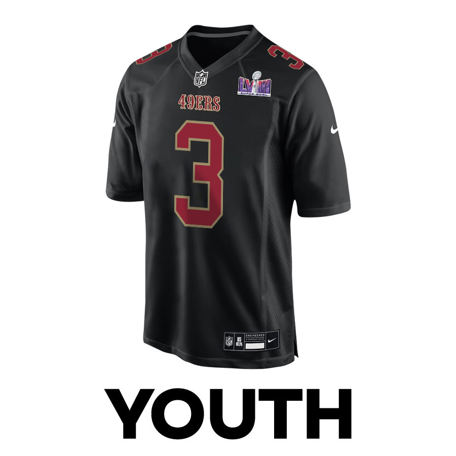 Ray-Ray McCloud III 3 San Francisco 49ers Super Bowl LVIII Patch Fashion Game Carbon Black NFL Jersey Youth