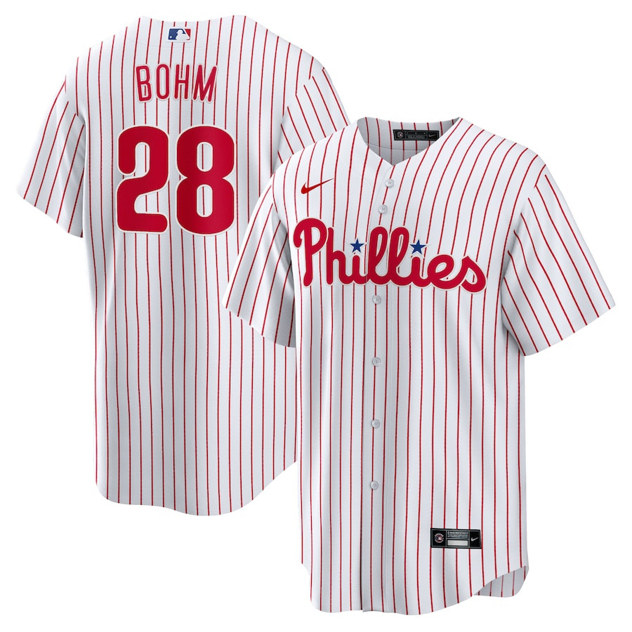 Alec Bohm 28 Philadelphia Phillies White MLB Jersey Men's