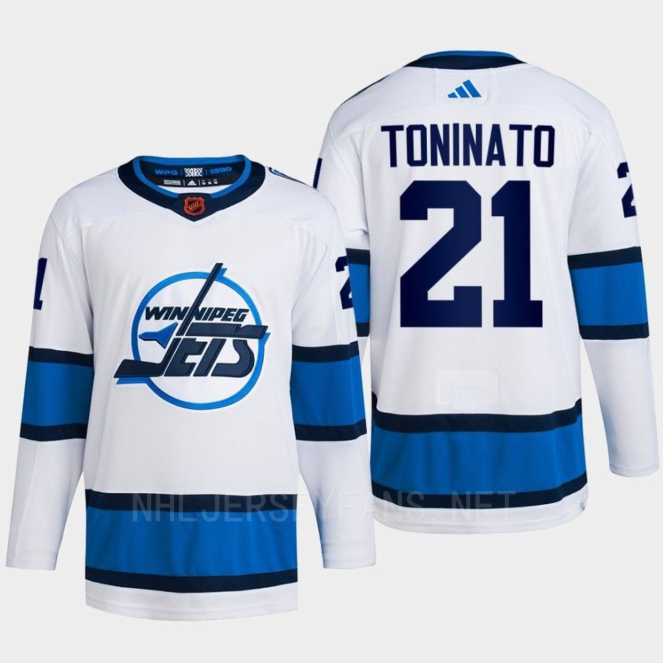 Dominic Toninato 21 Reverse Retro 2.0 2022 Winnipeg Jets White Primegreen NHL Jersey Men's