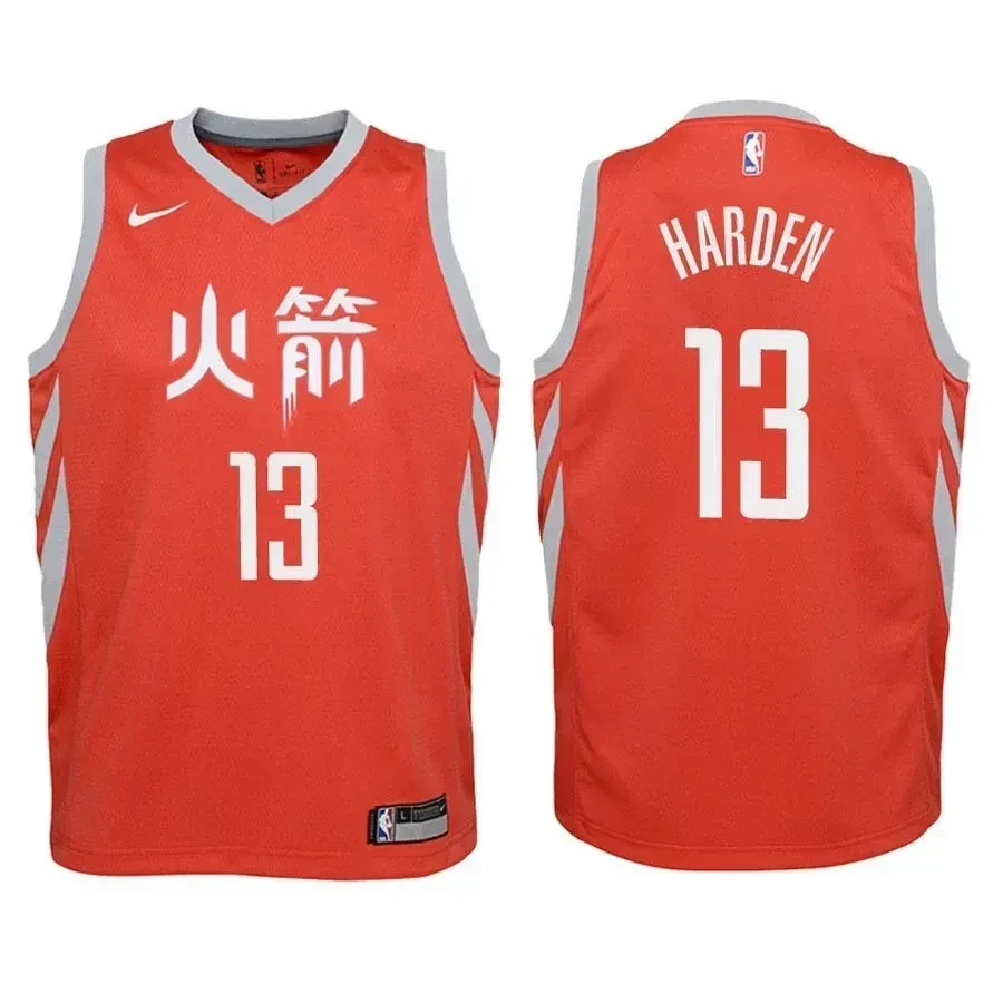 Houston Rockets James Harden 13 City Edition Red NBA Jersey Youth