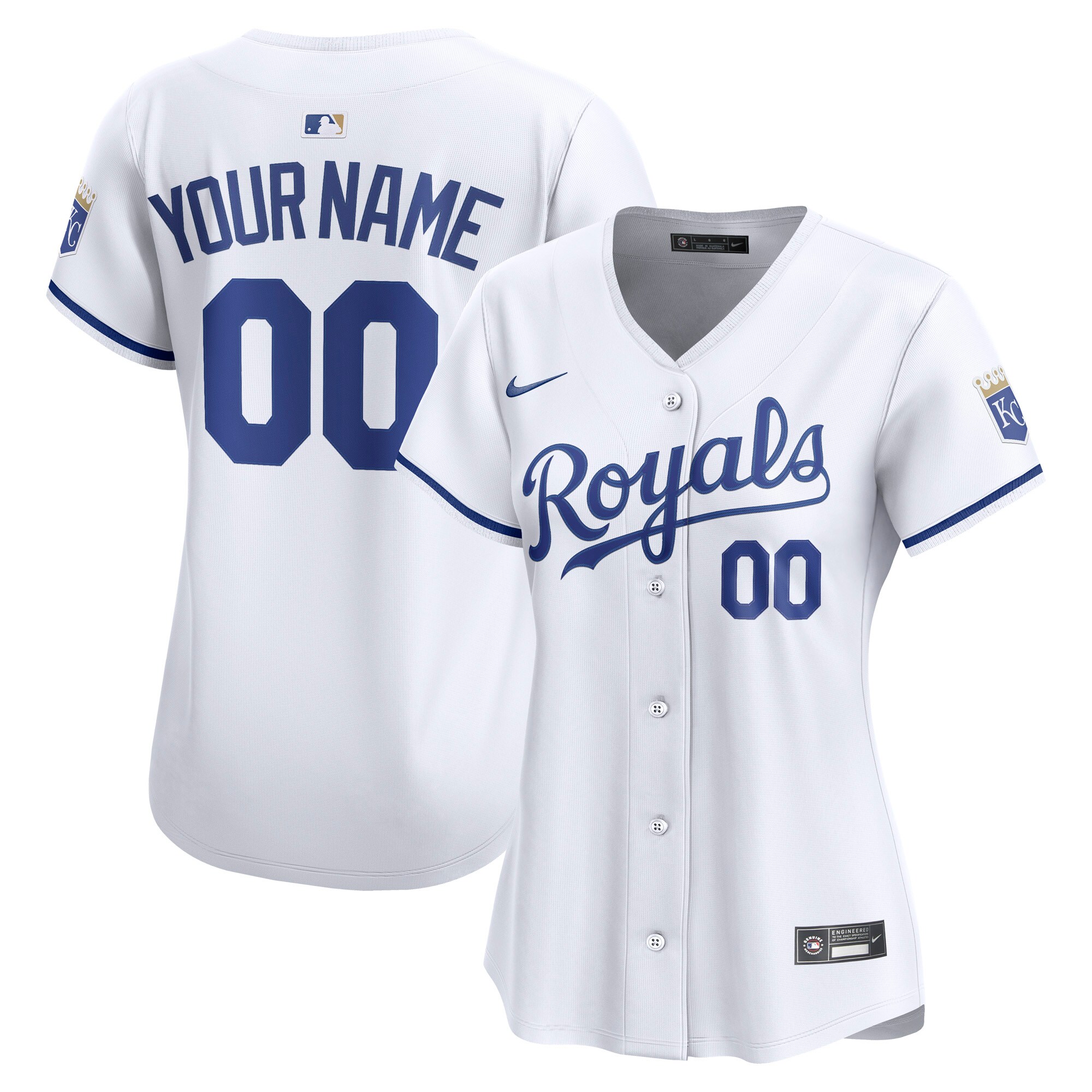 Kansas City Royals White Home Limited Custom MLB Jersey Women's
