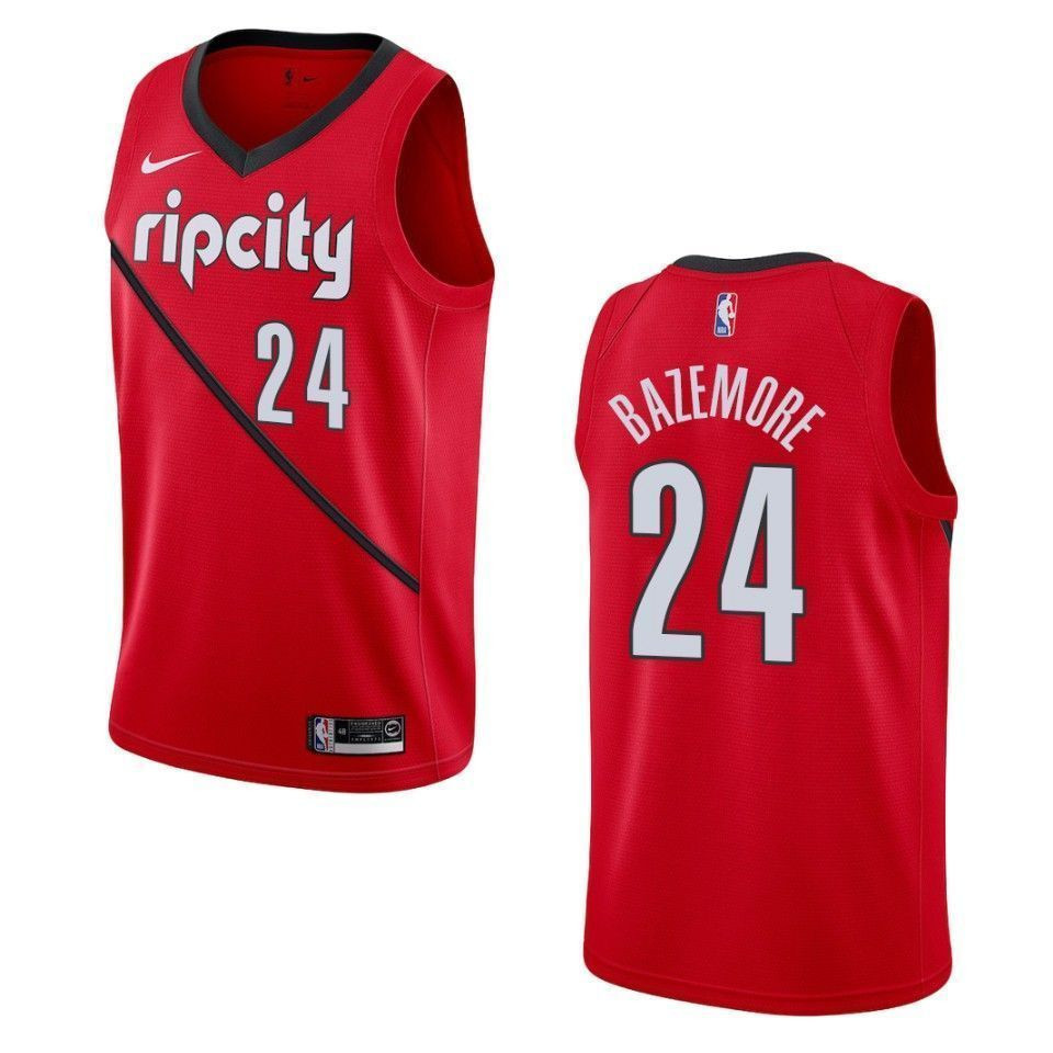 Portland Trail Blazers 24 Kent Bazemore Earned Swingman Red NBA Jersey Men's