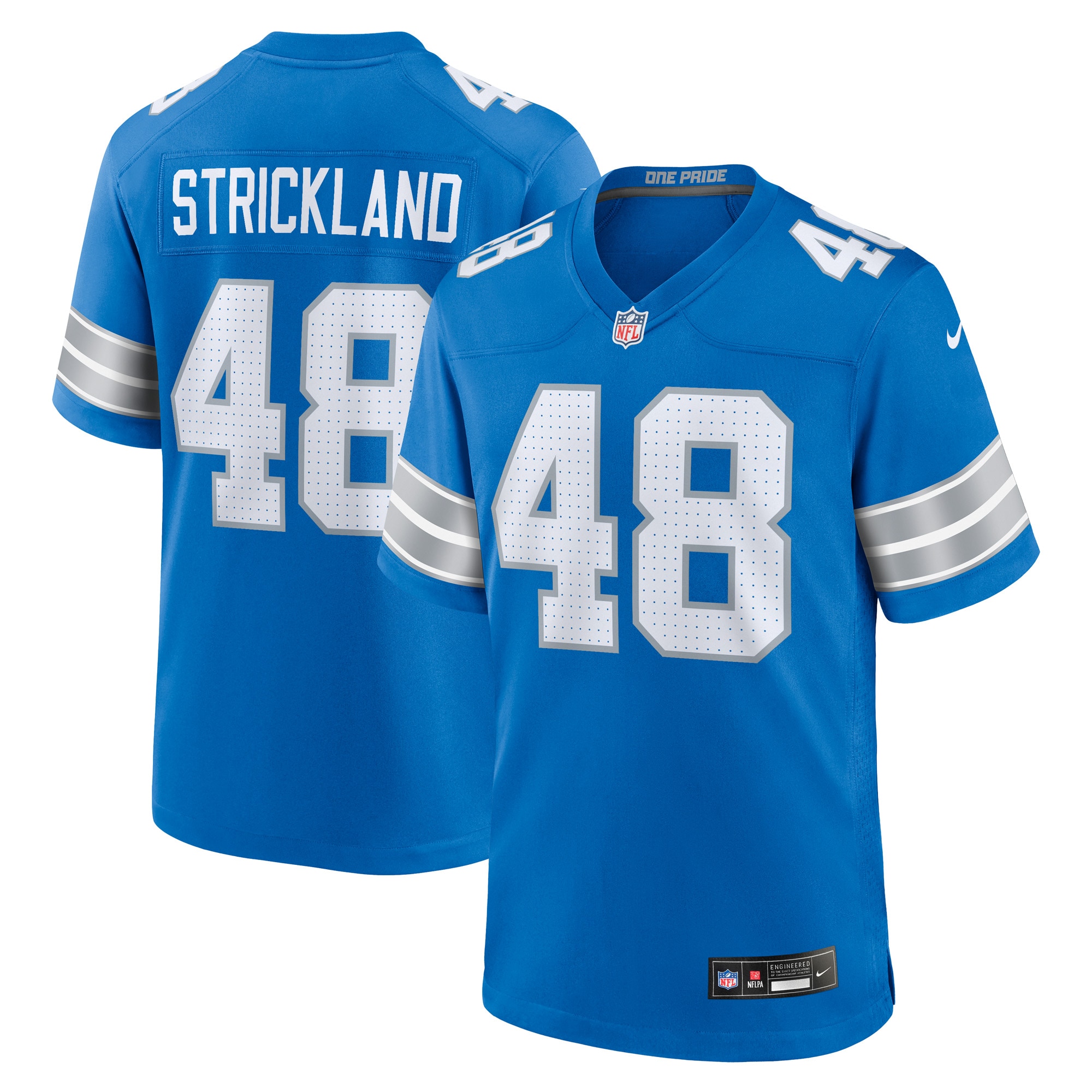 Detroit Lions Loren Strickland Blue Game NFL Jersey Men's