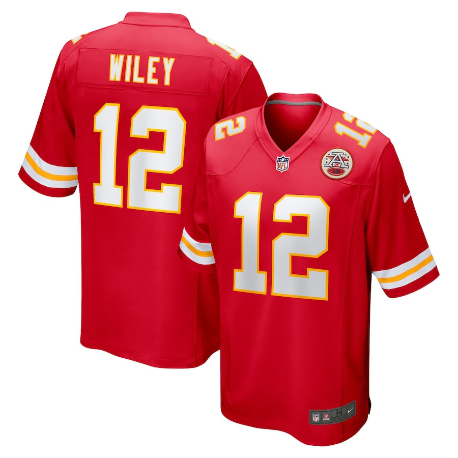 Jared Wiley 12 Kansas City Chiefs Game Red NFL Jersey Men's