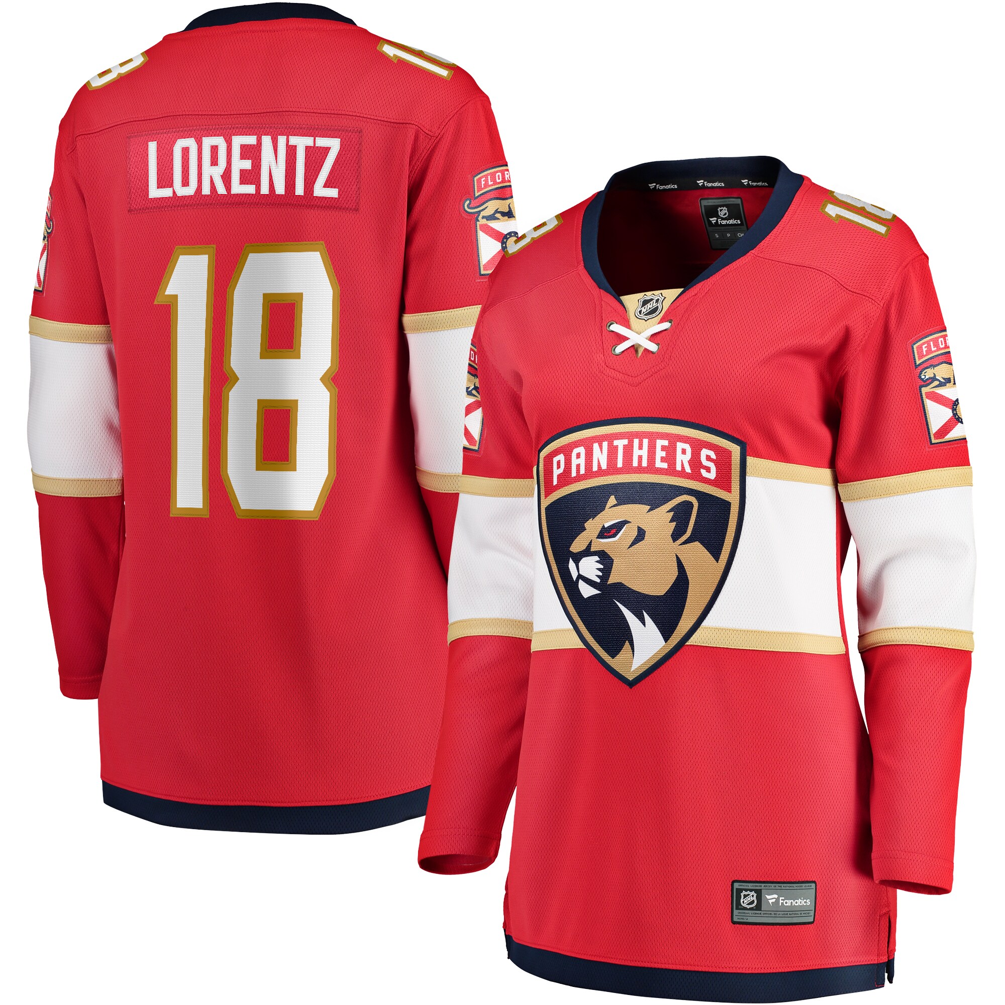 Florida Panthers Steven Lorentz Red Home Breakaway Player NHL Jersey Women's