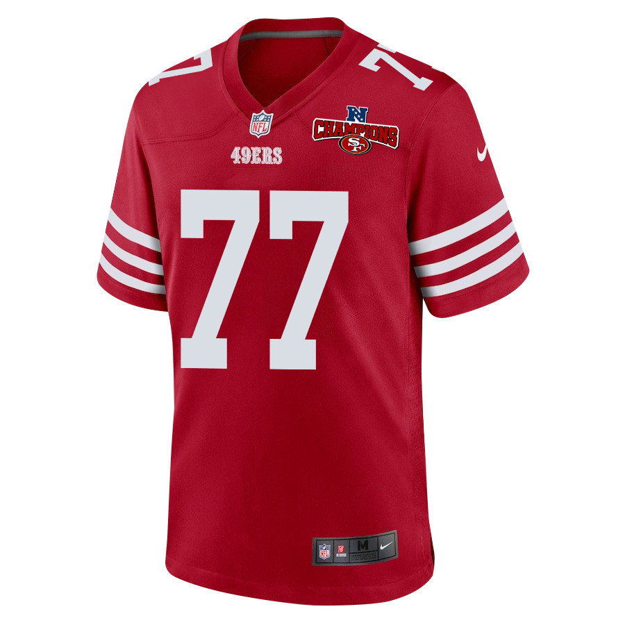 Alfredo Gutierrez 77 San Francisco 49ers NFC Champions Patch Game Scarlet NFL Jersey Men's