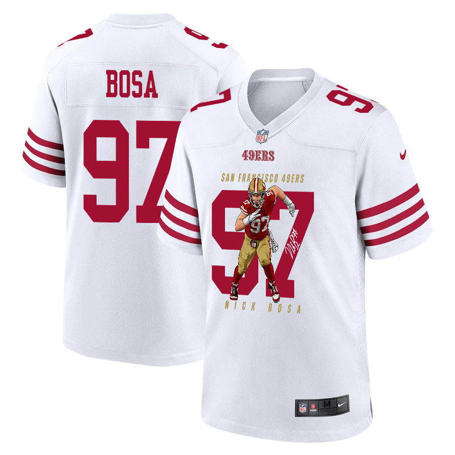 Nick Bosa 97 San Francisco 49ers Run Bosa Run Game White NFL Jersey Men's