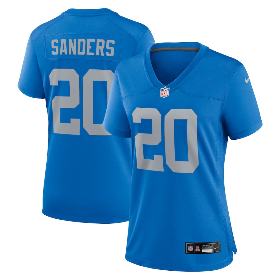 Barry Sanders 20 Detroit Lions Alternate Game Blue NFL Jersey Women's