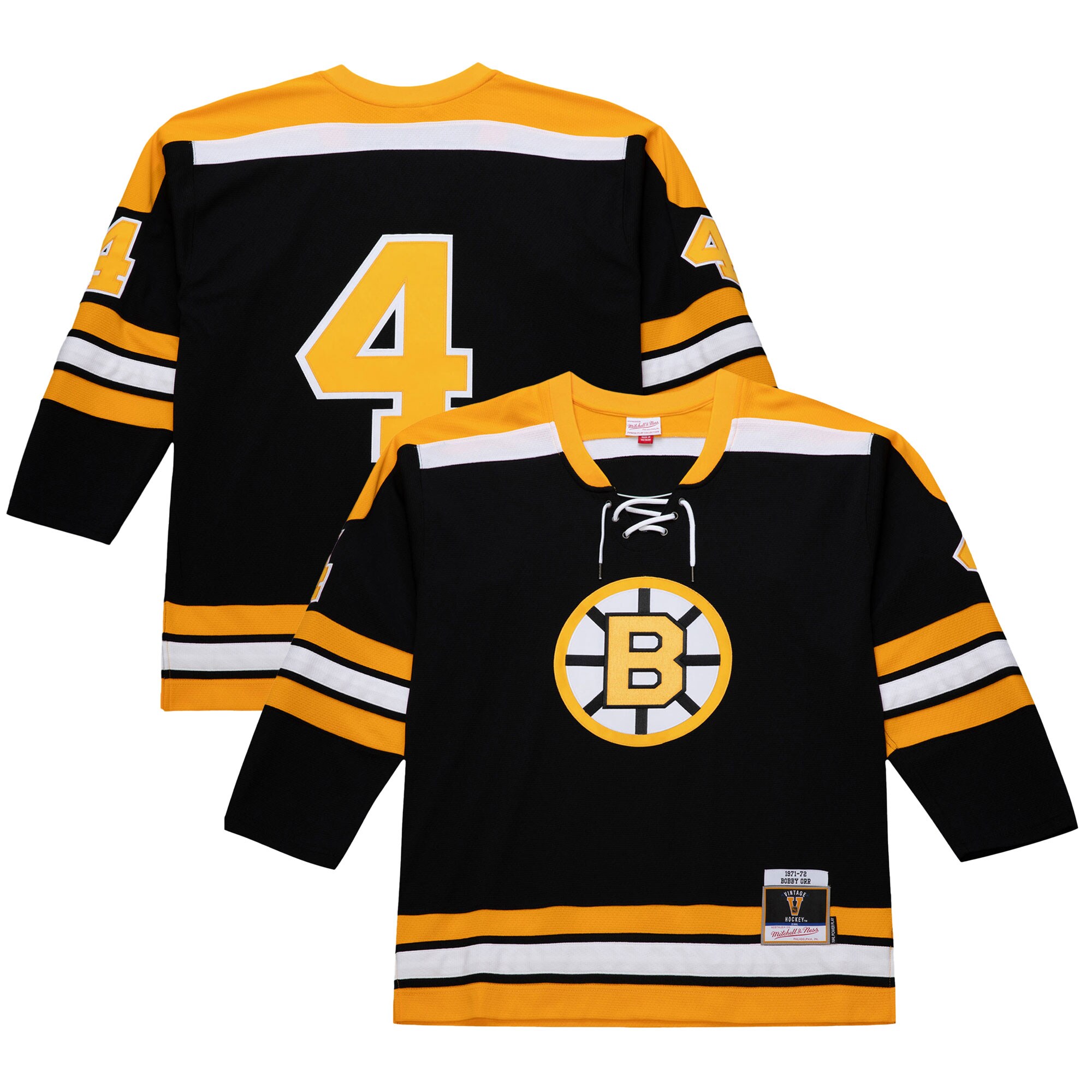 Boston Bruins Bobby Orr Black 1971-72 Power Play NHL Jersey Men's