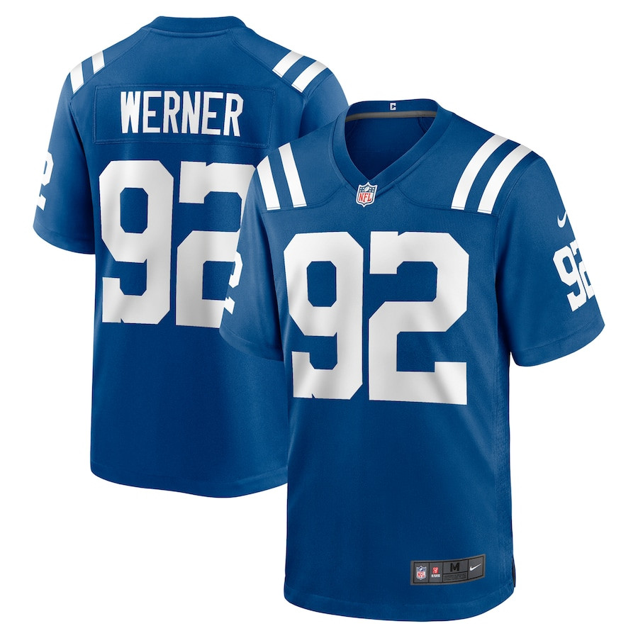 Bjoern Werner 92 Indianapolis Colts Retired Player Game Royal NFL Jersey Men's