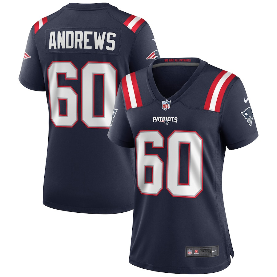 David Andrews 60 New England Patriots Game Navy NFL Jersey Women's