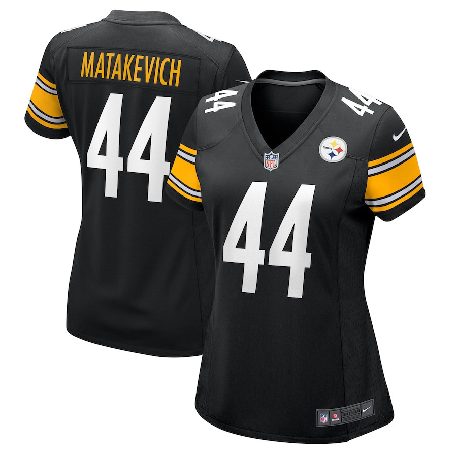 Tyler Matakevich 44 Pittsburgh Steelers Game Black NFL Jersey Women's