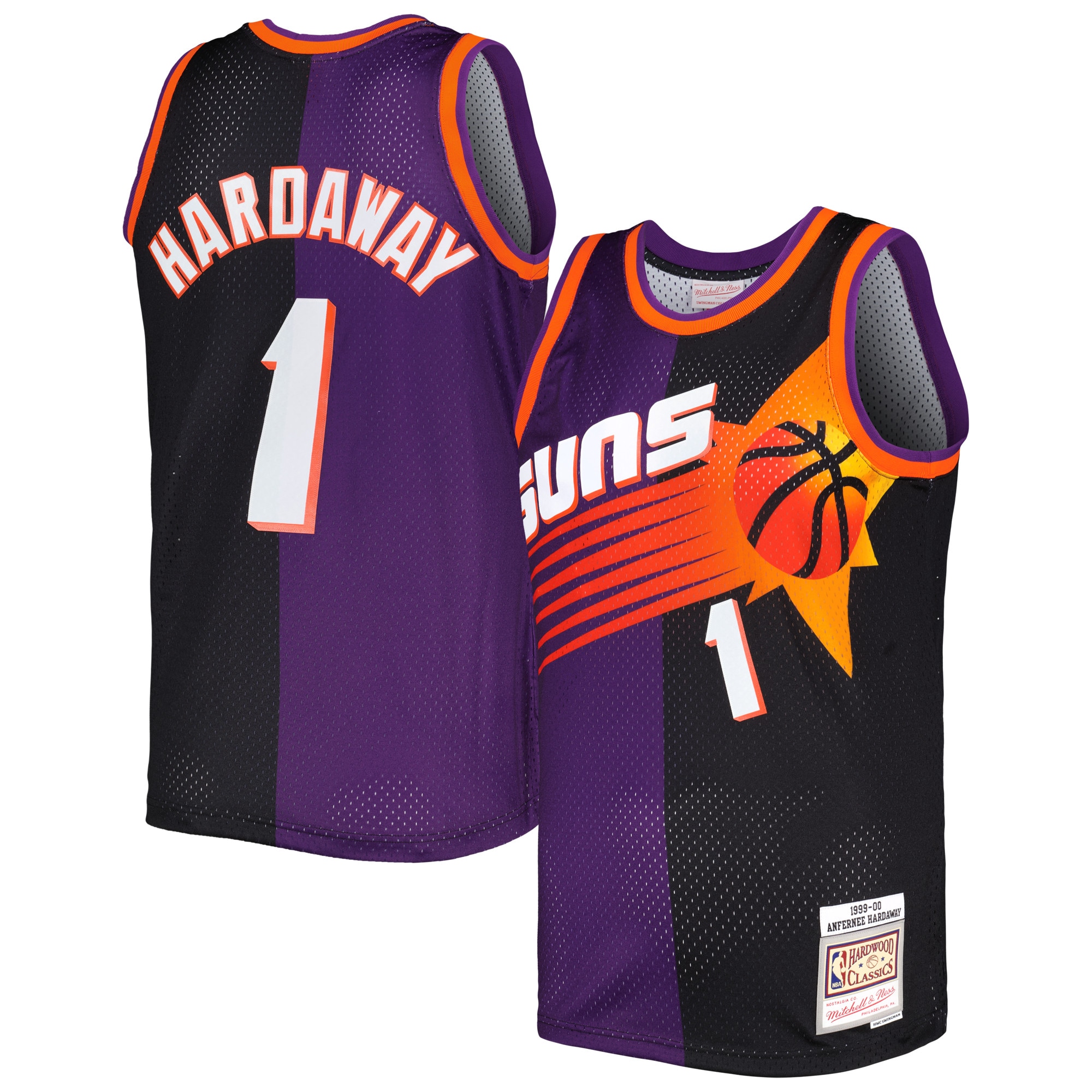Mitchell Ness Penny Hardaway Purple/Black Phoenix Suns Hardwood Classics 1999/00 Split Swingman NBA Jersey Men's