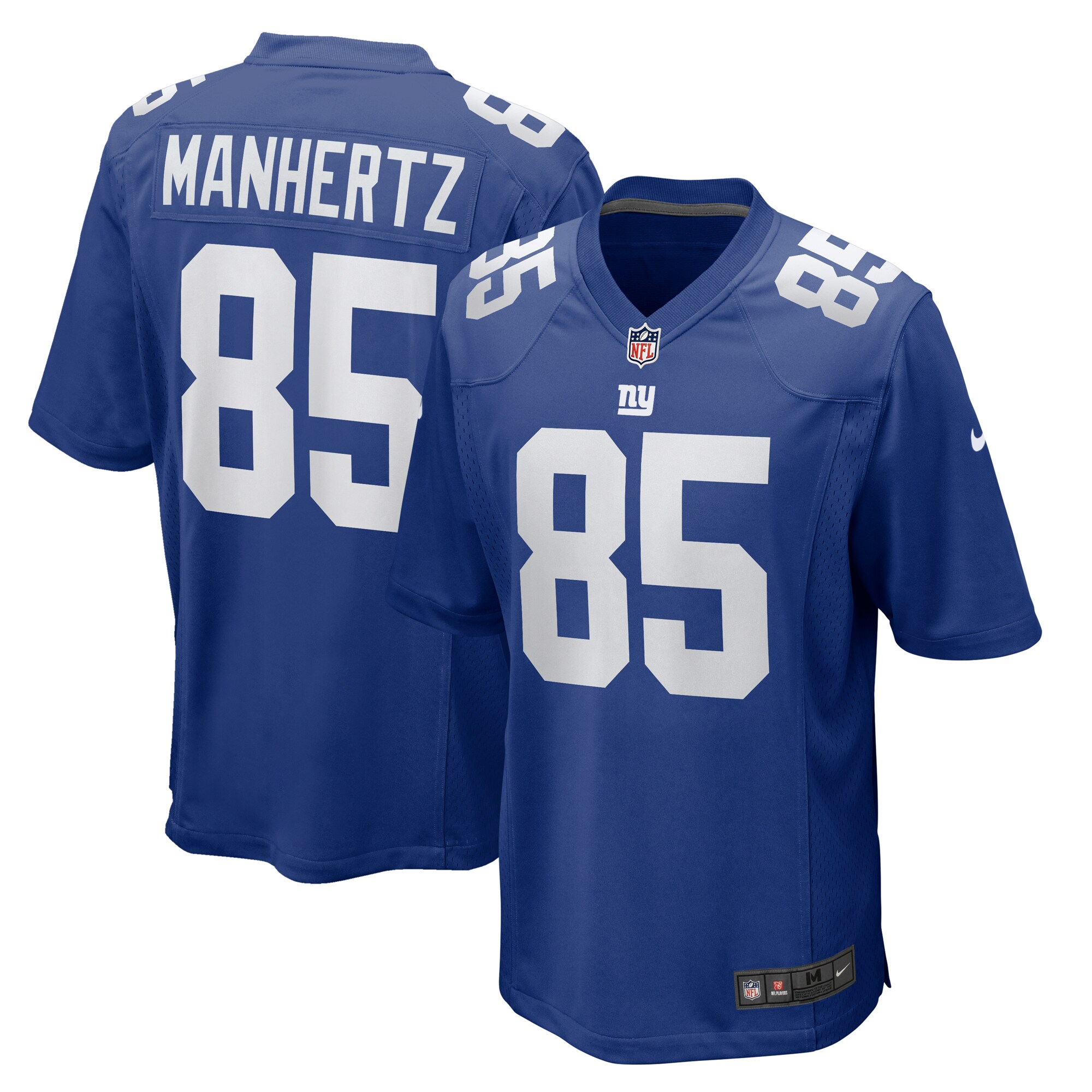 New York Giants Chris Manhertz Royal Team Game NFL Jersey Men's