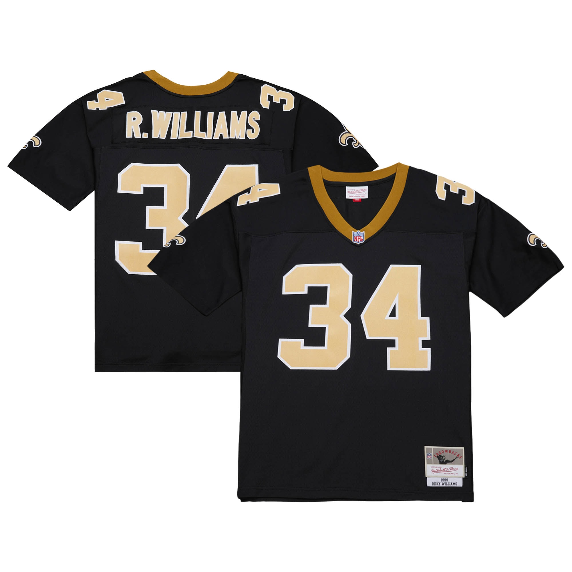 New Orleans Saints Ricky Williams Mitchell Ness Black 1999 Legacy NFL Jersey Men's