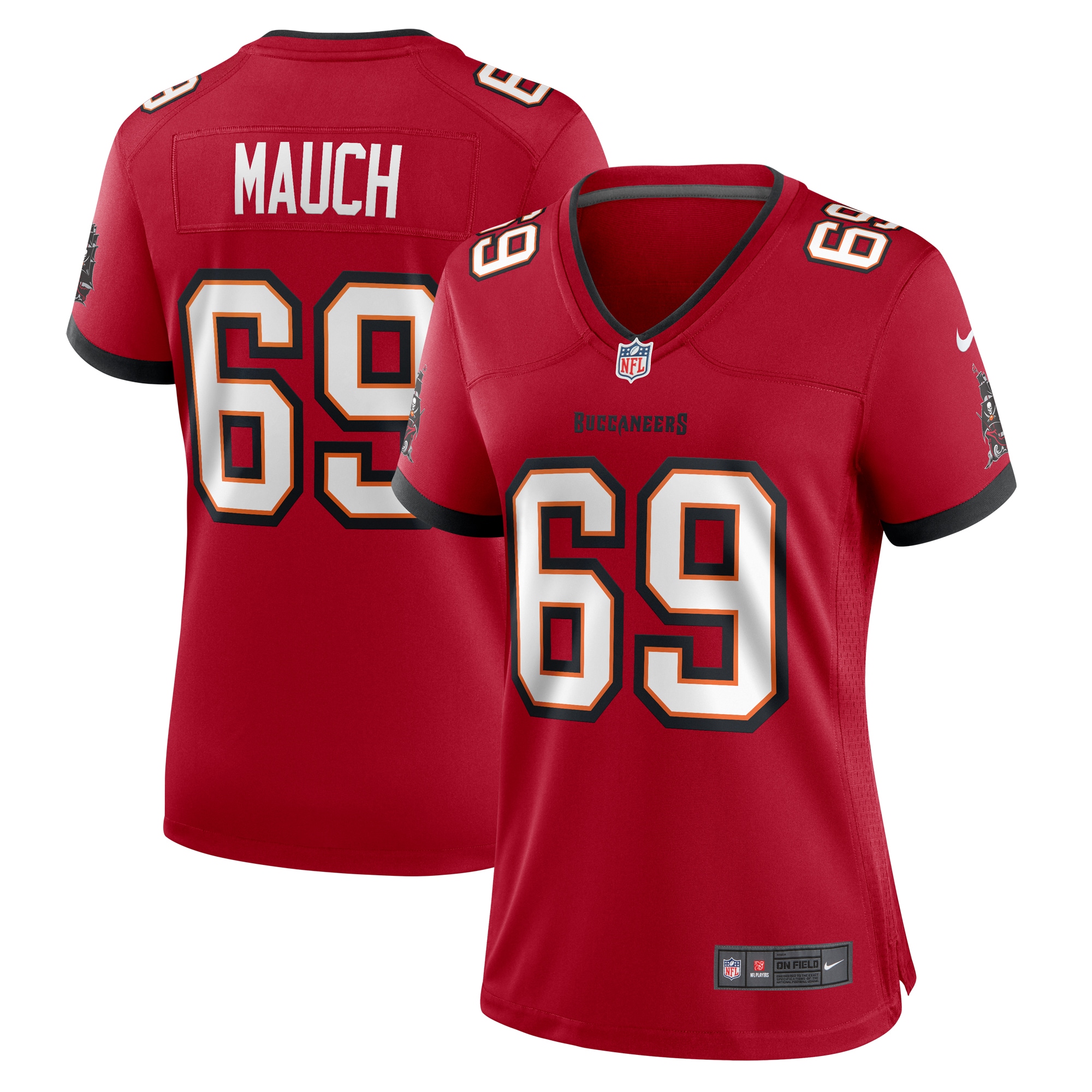 Tampa Bay Buccaneers Cody Mauch Red Game NFL Jersey Women's