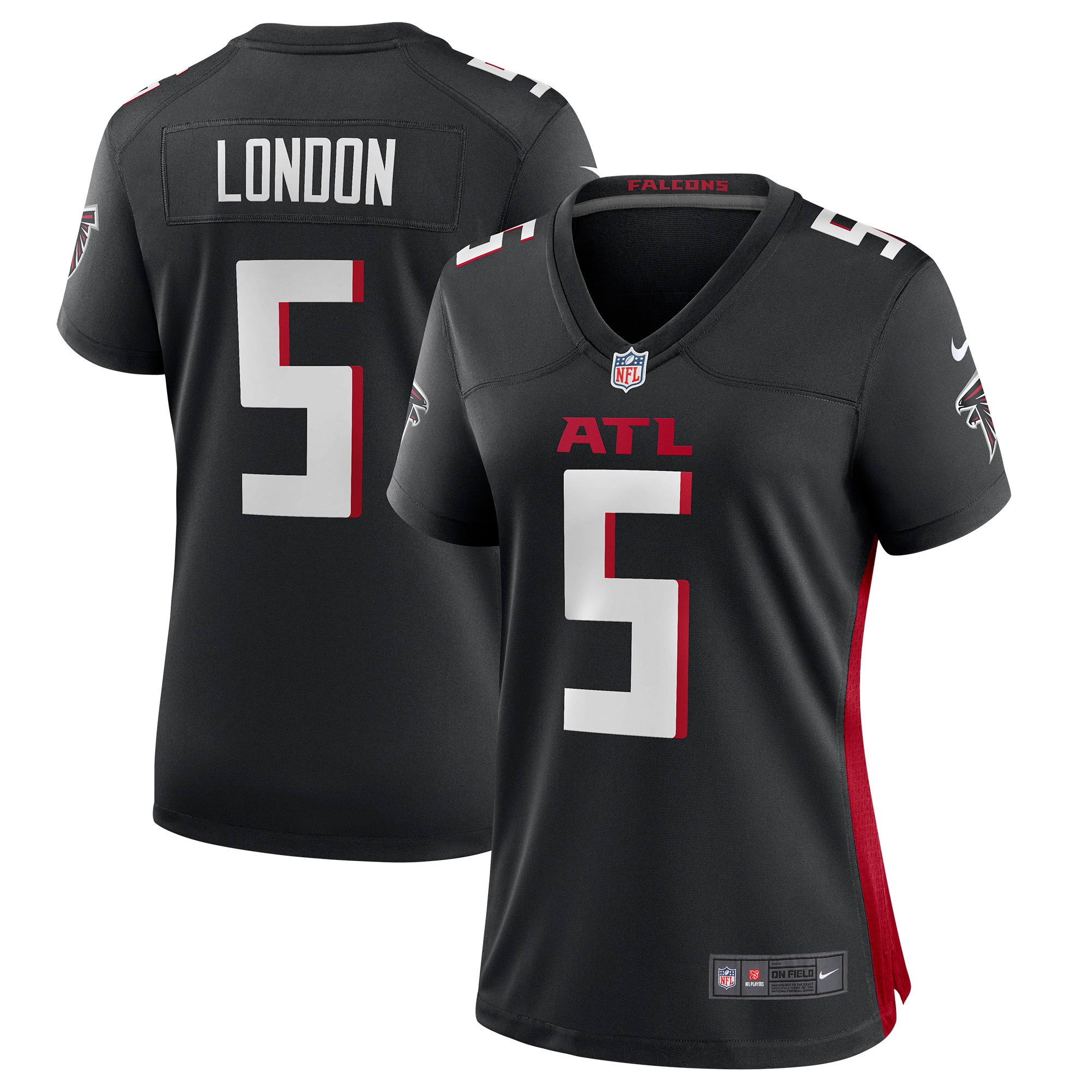 Atlanta Falcons Drake London Black Player Game NFL Jersey Women's
