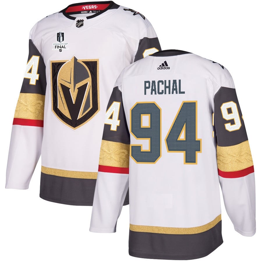 Brayden Pachal 94 Vegas Golden Knights Stanley Cup 2023 Final Patch Away Breakaway White NHL Jersey Men's
