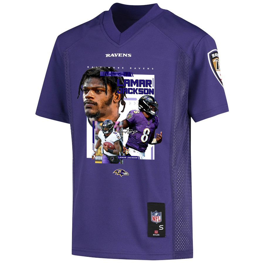 Lamar Jackson 8 Baltimore Ravens Cobra Jackson Game Purple NFL Jersey Youth