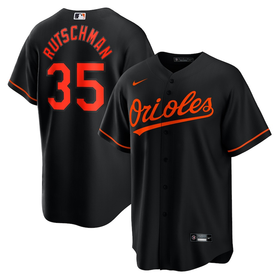 Adley Rutschman 35 Baltimore Orioles Alternate Black MLB Jersey Men's