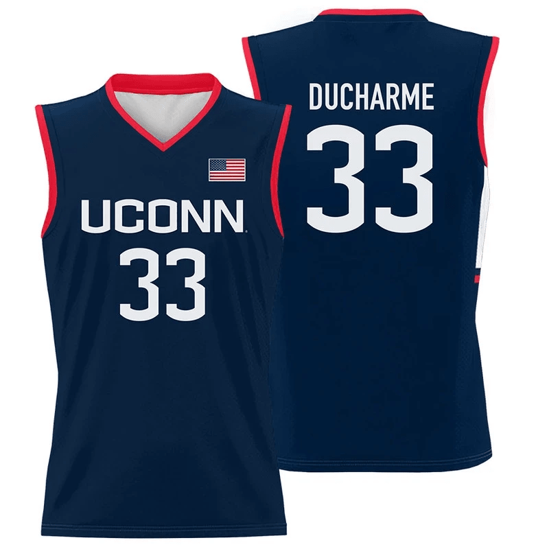 Caroline Ducharme #33 UConn Huskies Navy NCAA Jersey Men's