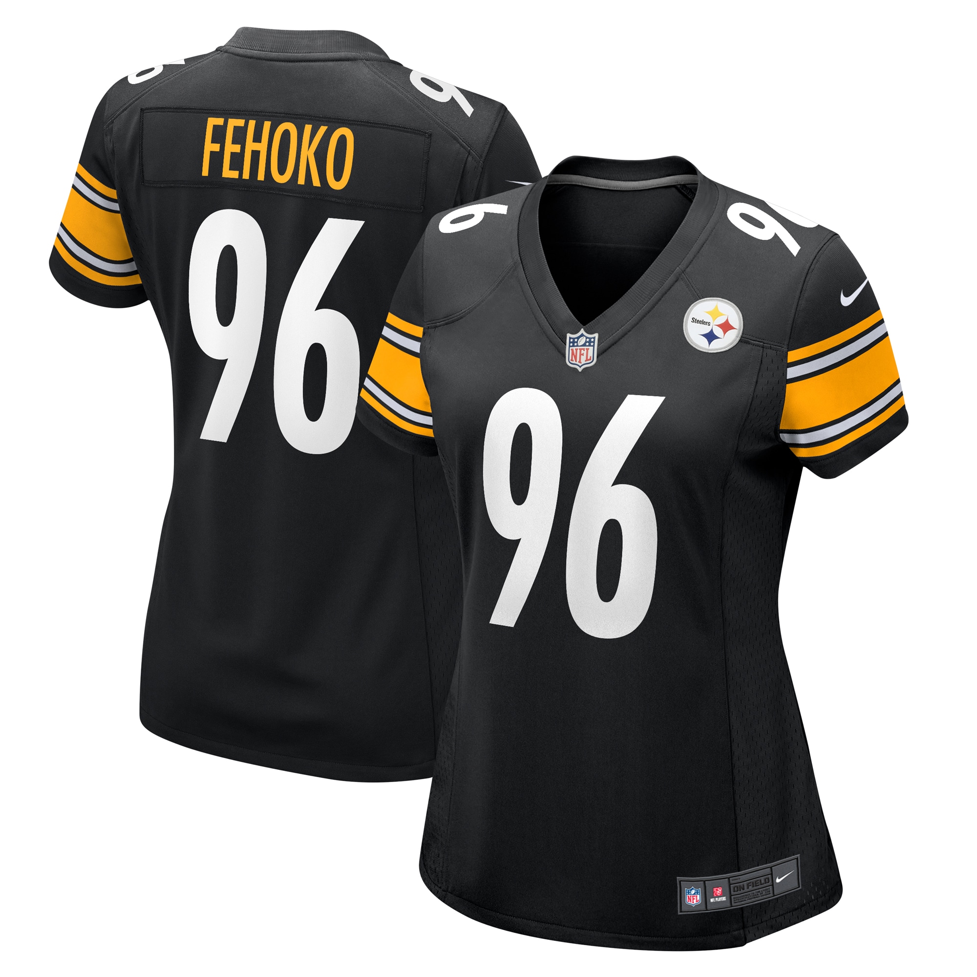 Pittsburgh Steelers Breiden Fehoko Black Game NFL Jersey Women's